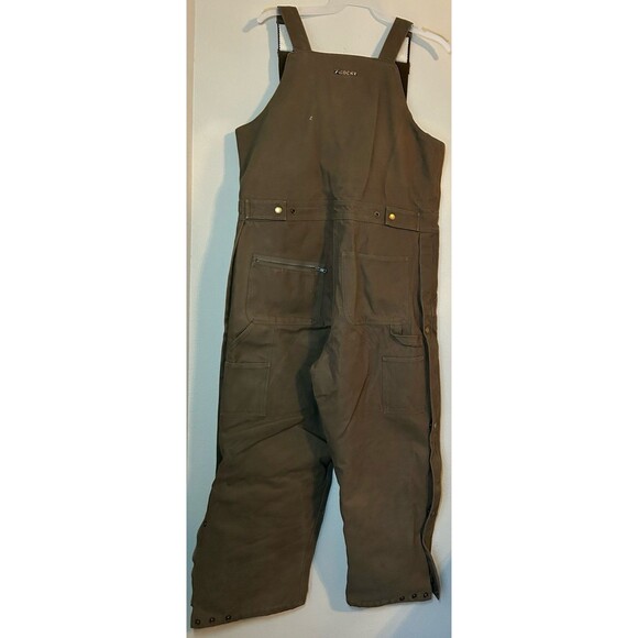Rocky Canvas Insulated Bib Overalls Heavy Duty Workwear Double Knee Carpenter L - Picture 5 of 8